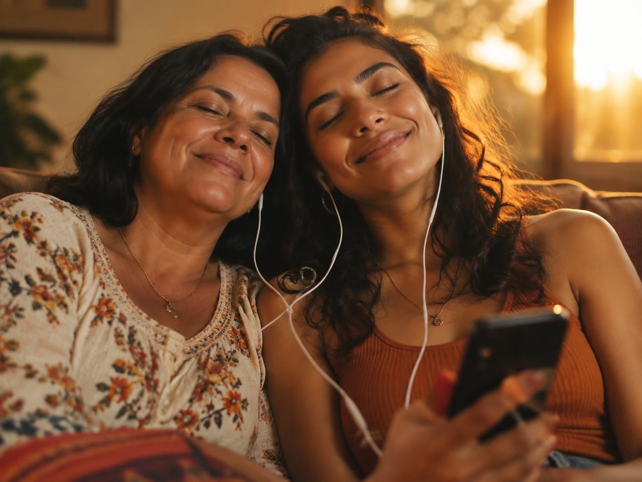 Family listening to a personalised song together